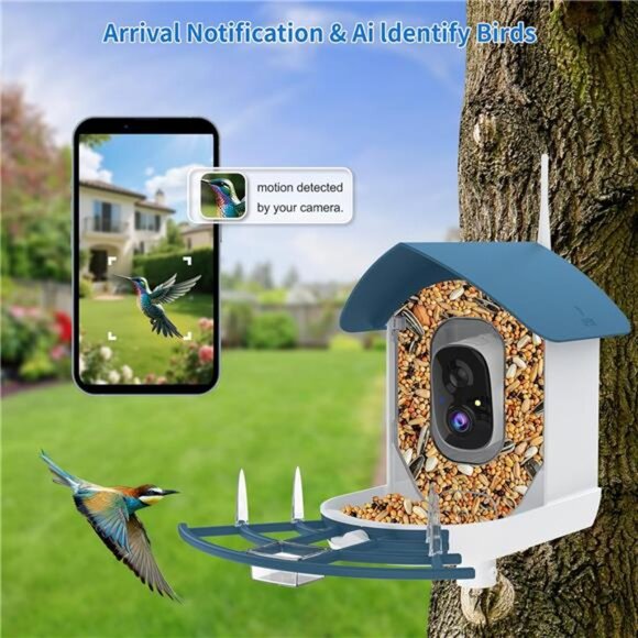 Bird Feeder with Camera,AI Identify Birds Species,Smart Bird Camera with Solar - Picture 2 of 8